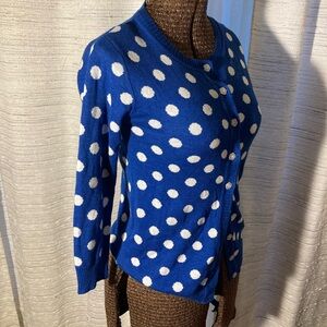 MAK Sweater cardigan blue and white polkadots size S